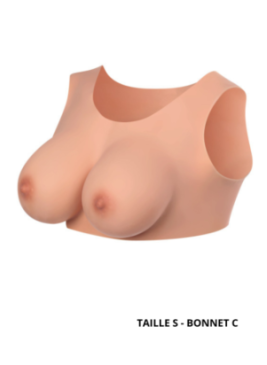 Buste seins réaliste couleur peau claire Taille S Bonnet C - CC730014019403